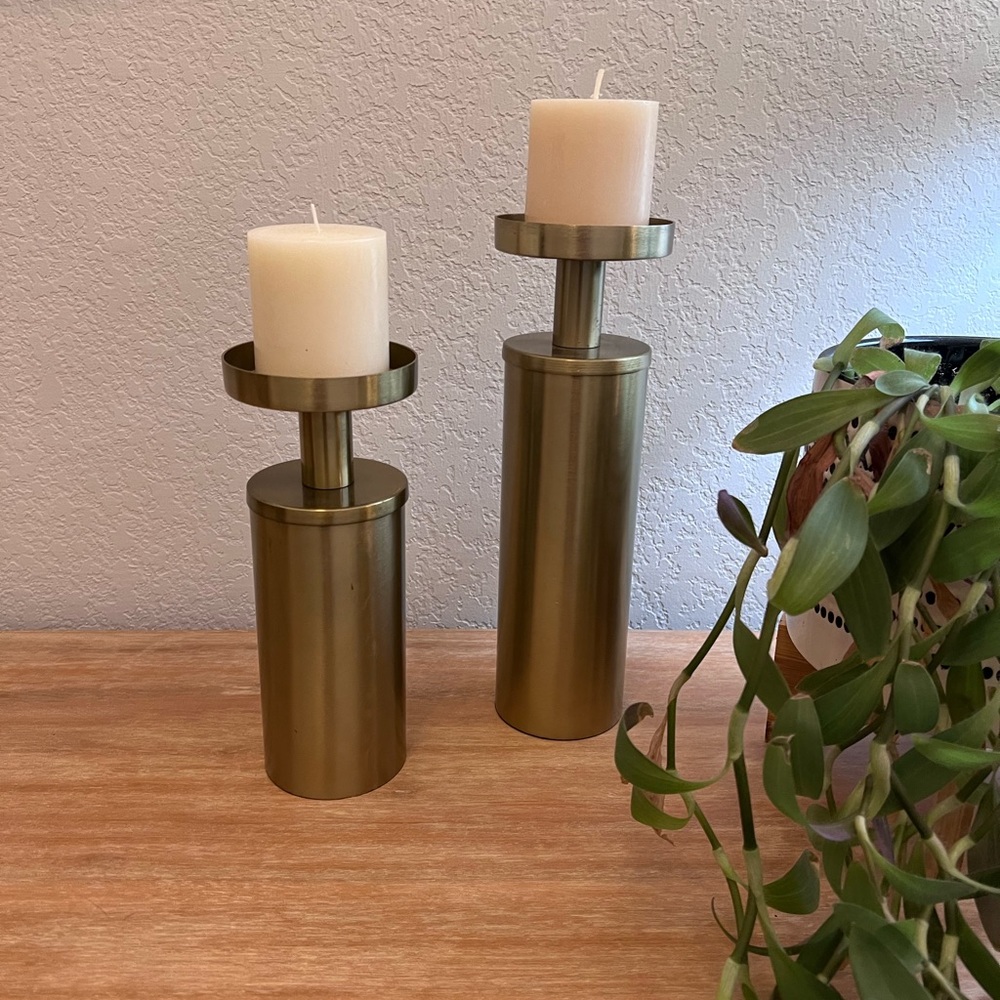 Gold candle holders